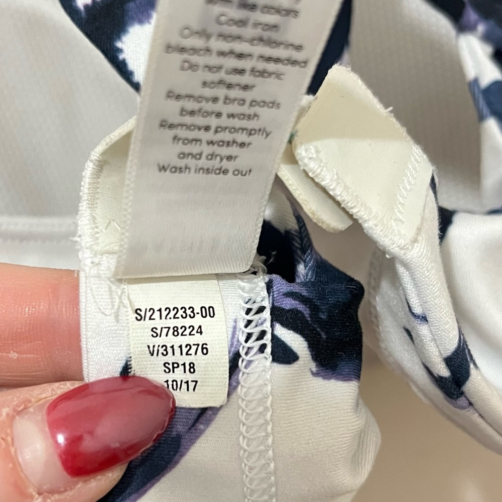 ATHLETA SPORTS BRA WHITE WATER FLOWER HIGH NECK SMALL - Picture 9 of 12
